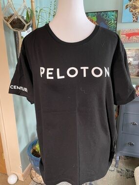 Peloton Black Cotton Logo T‑Shirt